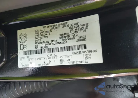 2015 Ford F-150 Xlt z USA, uszkodzony, nr VIN 1FTEW1E8XFFB14926